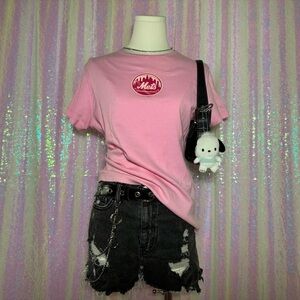 pink new york mets y2k glitter tee